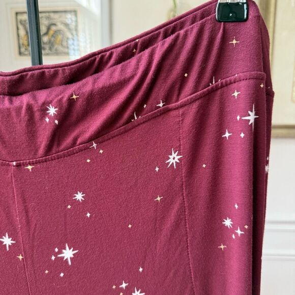 NWOT Soma Cool Nights Burgundy Star Celestial PJ Pajama Pants $54 XXL - Picture 2 of 7
